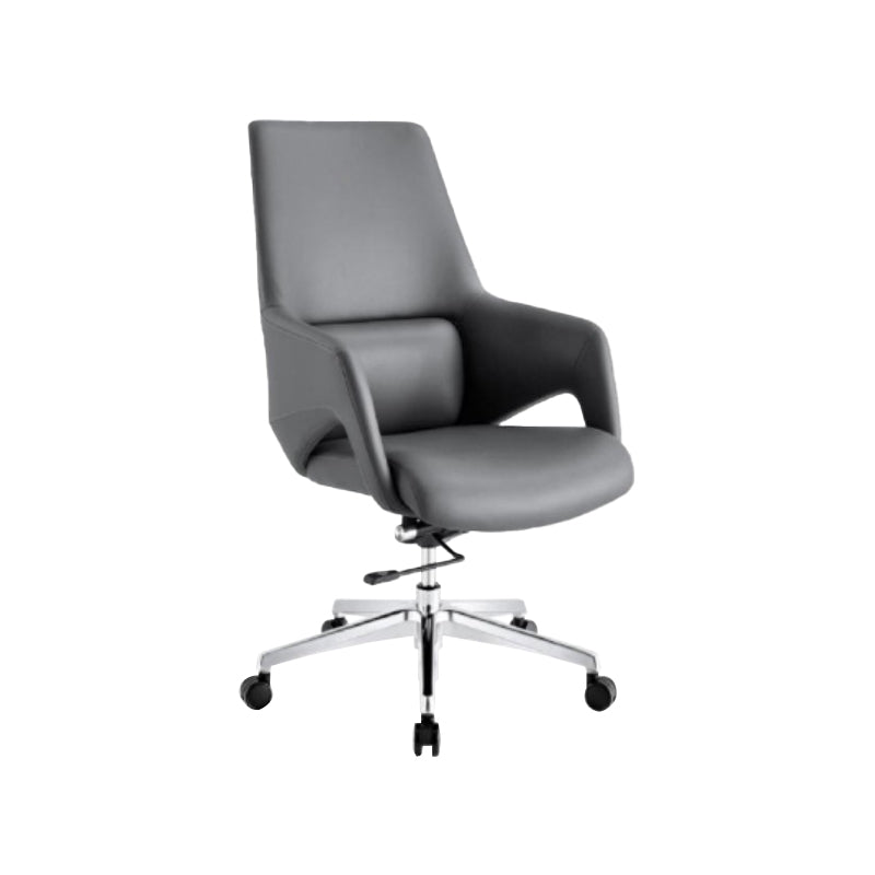 Modern Leather Managers Chair Ergonomic Executive Chair for Office Black 1 Piece Casters Included Clearhalo 'furn' 'furn_office_chair' 'Furniture' 'Office Chairs' 'Office Furniture' 'office_chair' 6501983