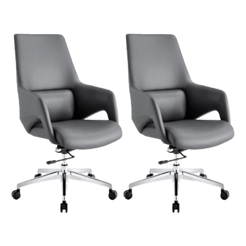 Modern Leather Managers Chair Ergonomic Executive Chair for Office Black 2 Piece Set Casters Included Clearhalo 'furn' 'furn_office_chair' 'Furniture' 'Office Chairs' 'Office Furniture' 'office_chair' 6501984
