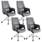 Modern Leather Managers Chair Ergonomic Executive Chair for Office Black 4 Piece Set Casters Included Clearhalo 'furn' 'furn_office_chair' 'Furniture' 'Office Chairs' 'Office Furniture' 'office_chair' 6501986