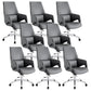 Modern Leather Managers Chair Ergonomic Executive Chair for Office Black 8 Piece Set Casters Included Clearhalo 'furn' 'furn_office_chair' 'Furniture' 'Office Chairs' 'Office Furniture' 'office_chair' 6501990
