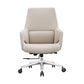 Modern Leather Managers Chair Ergonomic Executive Chair for Office White 1 Piece Casters Included Clearhalo 'furn' 'furn_office_chair' 'Furniture' 'Office Chairs' 'Office Furniture' 'office_chair' 6501992