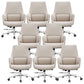 Modern Leather Managers Chair Ergonomic Executive Chair for Office White 8 Piece Set Casters Included Clearhalo 'furn' 'furn_office_chair' 'Furniture' 'Office Chairs' 'Office Furniture' 'office_chair' 6501999