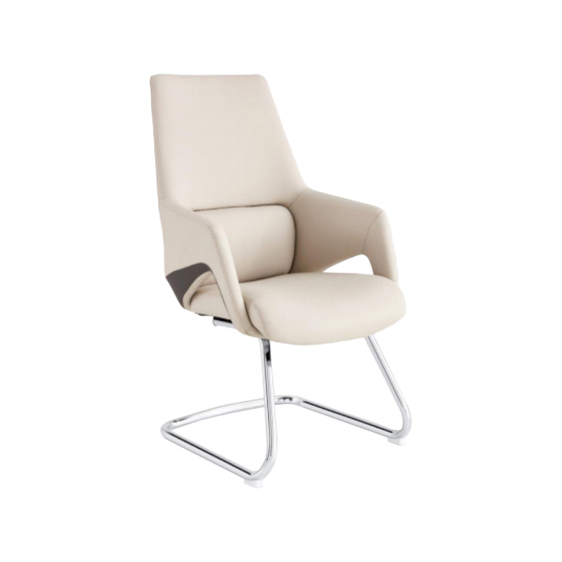 Modern Leather Managers Chair Ergonomic Executive Chair for Office White 1 Piece Casters Not Included Clearhalo 'furn' 'furn_office_chair' 'Furniture' 'Office Chairs' 'Office Furniture' 'office_chair' 6502000
