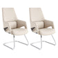 Modern Leather Managers Chair Ergonomic Executive Chair for Office White 2 Piece Set Casters Not Included Clearhalo 'furn' 'furn_office_chair' 'Furniture' 'Office Chairs' 'Office Furniture' 'office_chair' 6502001