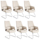 Modern Leather Managers Chair Ergonomic Executive Chair for Office White 6 Piece Set Casters Not Included Clearhalo 'furn' 'furn_office_chair' 'Furniture' 'Office Chairs' 'Office Furniture' 'office_chair' 6502003
