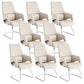 Modern Leather Managers Chair Ergonomic Executive Chair for Office White 8 Piece Set Casters Not Included Clearhalo 'furn' 'furn_office_chair' 'Furniture' 'Office Chairs' 'Office Furniture' 'office_chair' 6502004