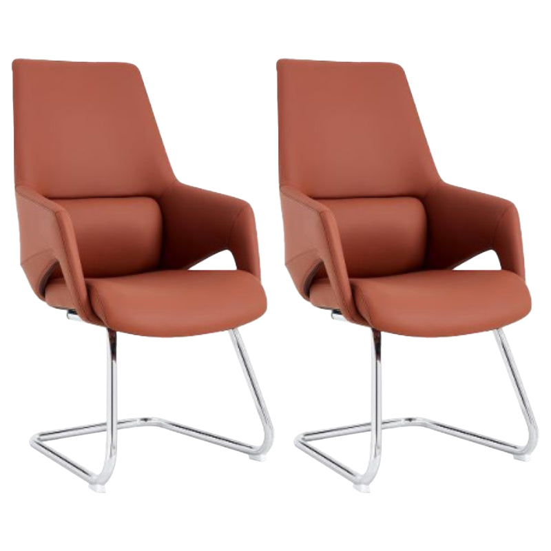 Modern Leather Managers Chair Ergonomic Executive Chair for Office Orange 2 Piece Set Casters Not Included Clearhalo 'furn' 'furn_office_chair' 'Furniture' 'Office Chairs' 'Office Furniture' 'office_chair' 6502006
