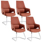 Modern Leather Managers Chair Ergonomic Executive Chair for Office Orange 4 Piece Set Casters Not Included Clearhalo 'furn' 'furn_office_chair' 'Furniture' 'Office Chairs' 'Office Furniture' 'office_chair' 6502007