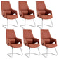 Modern Leather Managers Chair Ergonomic Executive Chair for Office Orange 6 Piece Set Casters Not Included Clearhalo 'furn' 'furn_office_chair' 'Furniture' 'Office Chairs' 'Office Furniture' 'office_chair' 6502008