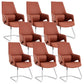 Modern Leather Managers Chair Ergonomic Executive Chair for Office Orange 8 Piece Set Casters Not Included Clearhalo 'furn' 'furn_office_chair' 'Furniture' 'Office Chairs' 'Office Furniture' 'office_chair' 6502009