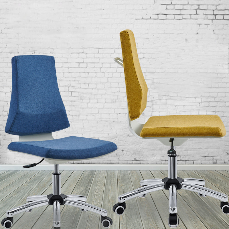 Mid Back Home Office Chair Modern Armless Upholstered Conference Chair