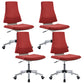 Mid Back Home Office Chair Modern Armless Upholstered Conference Chair