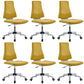 Mid Back Home Office Chair Modern Armless Upholstered Conference Chair