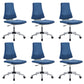 Mid Back Home Office Chair Modern Armless Upholstered Conference Chair