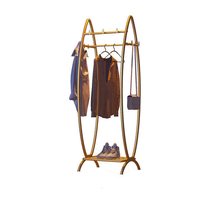 Glam Coat Rack Metal 2 Soporte de estantería de almacenamiento de riel colgante con 4 ganchos