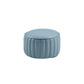 Modern Pouf Ottoman Genuine Leather Upholstered Cylinder Shape Ottoman Blue 1 Piece Clearhalo 'furn' 'furn_ottomans_poufs' 'Furniture' 'Living Room Furniture' 'Ottomans & Poufs' 'ottomans_poufs' 6502317