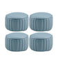 Modern Pouf Ottoman Genuine Leather Upholstered Cylinder Shape Ottoman Blue 4 Piece Set Clearhalo 'furn' 'furn_ottomans_poufs' 'Furniture' 'Living Room Furniture' 'Ottomans & Poufs' 'ottomans_poufs' 6502322