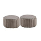Modern Pouf Ottoman Genuine Leather Upholstered Cylinder Shape Ottoman Dark Gray 2 Piece Set Clearhalo 'furn' 'furn_ottomans_poufs' 'Furniture' 'Living Room Furniture' 'Ottomans & Poufs' 'ottomans_poufs' 6502325