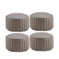 Modern Pouf Ottoman Genuine Leather Upholstered Cylinder Shape Ottoman Dark Gray 4 Piece Set Clearhalo 'furn' 'furn_ottomans_poufs' 'Furniture' 'Living Room Furniture' 'Ottomans & Poufs' 'ottomans_poufs' 6502327