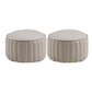 Modern Pouf Ottoman Genuine Leather Upholstered Cylinder Shape Ottoman Light Gray 2 Piece Set Clearhalo 'furn' 'furn_ottomans_poufs' 'Furniture' 'Living Room Furniture' 'Ottomans & Poufs' 'ottomans_poufs' 6502329