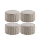 Modern Pouf Ottoman Genuine Leather Upholstered Cylinder Shape Ottoman Light Gray 4 Piece Set Clearhalo 'furn' 'furn_ottomans_poufs' 'Furniture' 'Living Room Furniture' 'Ottomans & Poufs' 'ottomans_poufs' 6502330