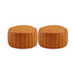 Modern Pouf Ottoman Genuine Leather Upholstered Cylinder Shape Ottoman Orange 2 Piece Set Clearhalo 'furn' 'furn_ottomans_poufs' 'Furniture' 'Living Room Furniture' 'Ottomans & Poufs' 'ottomans_poufs' 6502332