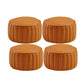 Modern Pouf Ottoman Genuine Leather Upholstered Cylinder Shape Ottoman Orange 4 Piece Set Clearhalo 'furn' 'furn_ottomans_poufs' 'Furniture' 'Living Room Furniture' 'Ottomans & Poufs' 'ottomans_poufs' 6502333