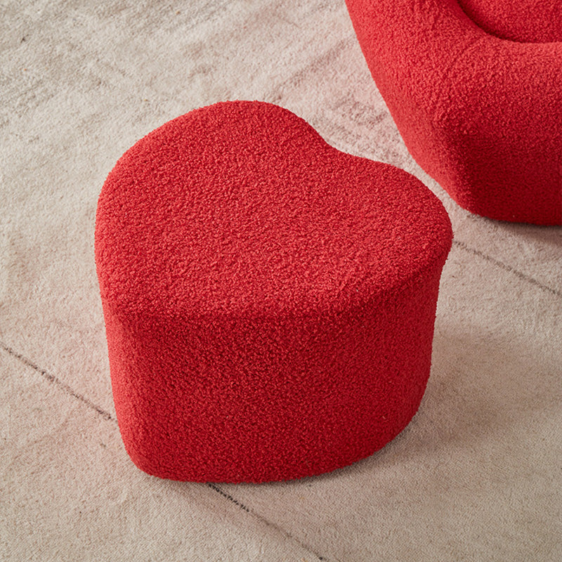 Contemporary Pouf Solid Color Sherpa Heart Shape Fade Resistant Pouf Clearhalo 'furn' 'furn_ottomans_poufs' 'Furniture' 'Living Room Furniture' 'Ottomans & Poufs' 'ottomans_poufs' 6502337