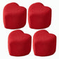 Contemporary Pouf Solid Color Sherpa Heart Shape Fade Resistant Pouf Red 4 Piece Set Clearhalo 'furn' 'furn_ottomans_poufs' 'Furniture' 'Living Room Furniture' 'Ottomans & Poufs' 'ottomans_poufs' 6502344