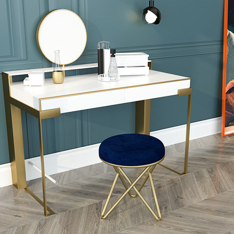 Round Ottoman Scratch Resistant Modern Pure Color Upholstered Ottoman