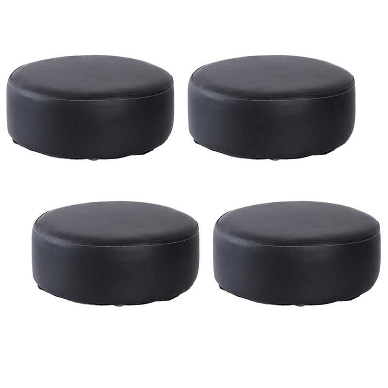 Waterbestendig Ottomaanse vaste kleur faux leer rond pouf ottoman