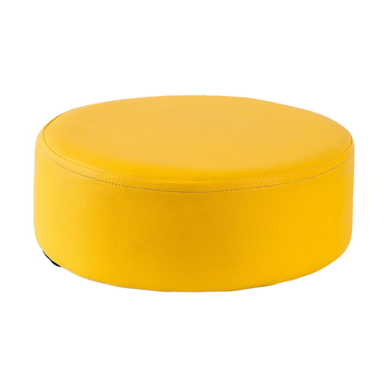 Waterbestendig Ottomaanse vaste kleur faux leer rond pouf ottoman