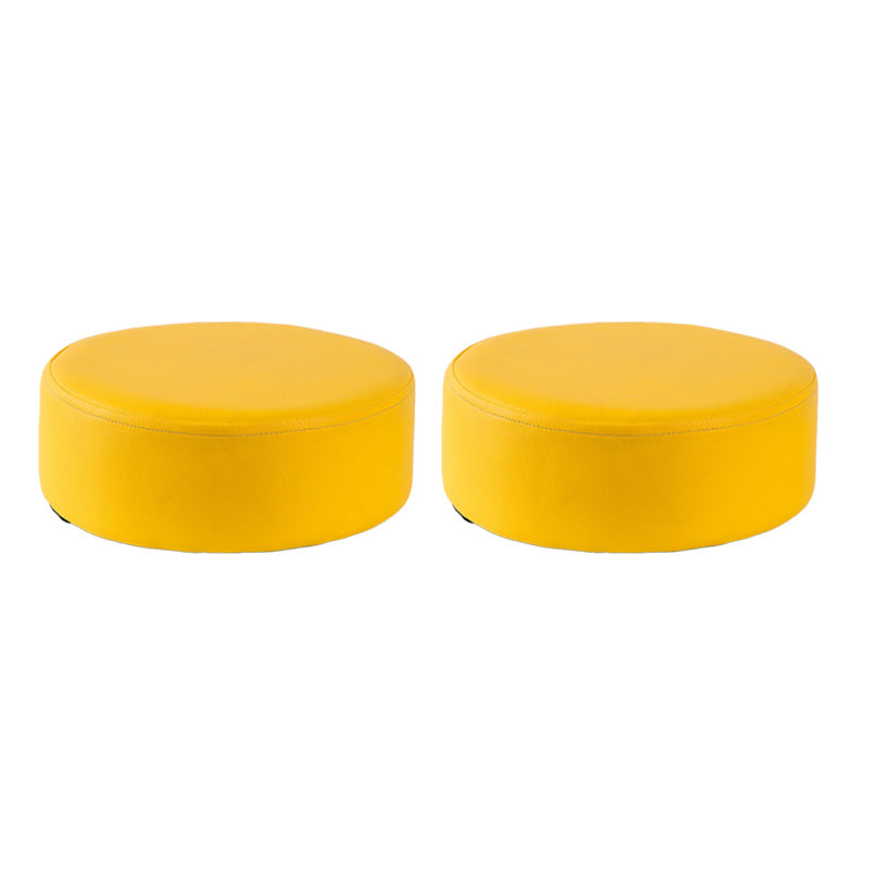 Waterbestendig Ottomaanse vaste kleur faux leer rond pouf ottoman