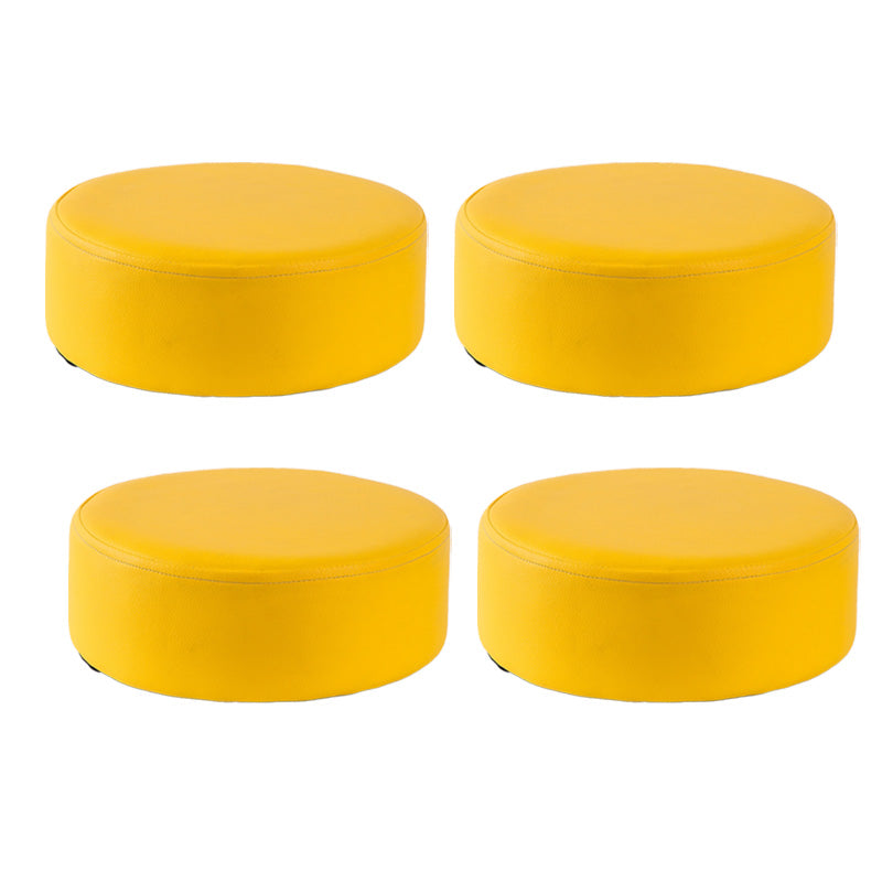 Waterbestendig Ottomaanse vaste kleur faux leer rond pouf ottoman