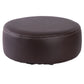 Water Resistant Ottoman Solid Color Faux Leather Round Pouf Ottoman