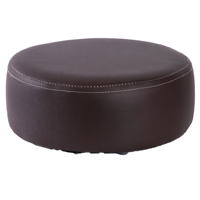Waterbestendig Ottomaanse vaste kleur faux leer rond pouf ottoman