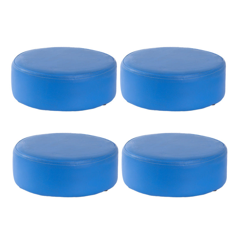 Waterbestendig Ottomaanse vaste kleur faux leer rond pouf ottoman