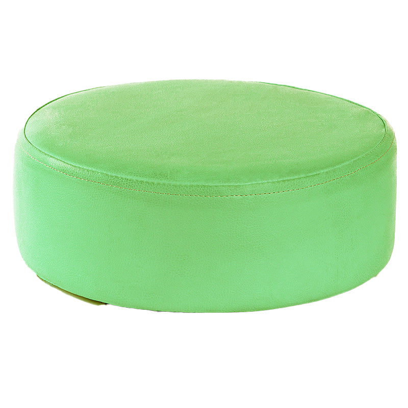 Waterbestendig Ottomaanse vaste kleur faux leer rond pouf ottoman
