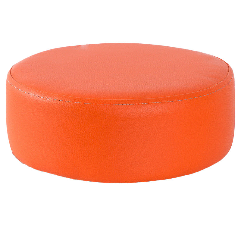 Waterbestendig Ottomaanse vaste kleur faux leer rond pouf ottoman