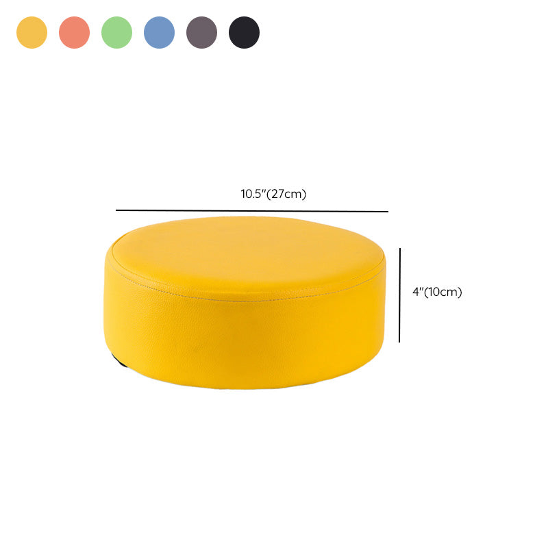Waterbestendig Ottomaanse vaste kleur faux leer rond pouf ottoman
