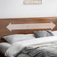 Mid-Century Modern Standard Bed Walnut Solid Color Panel Bed with Headboard