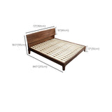 Midden-eeuwse moderne standaard bed Walnut massief kleurenpaneel bed met hoofdeinde