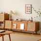 Console multimédia TV en bois massif, console TV moderne pour salon