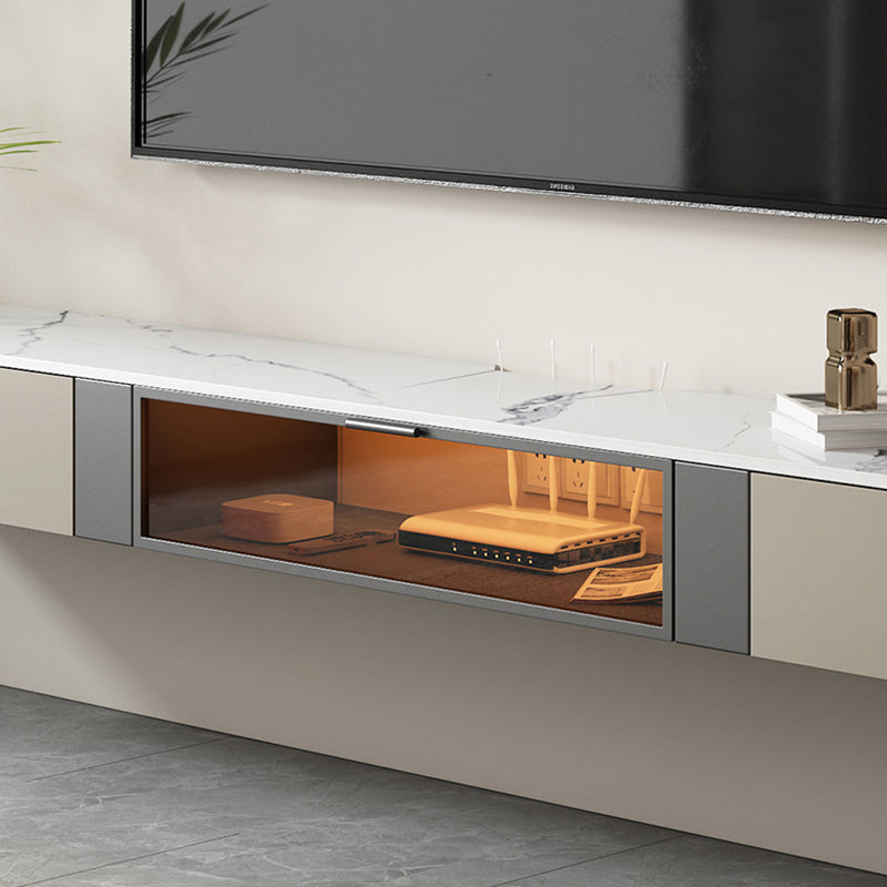 Glam TV Media Stand Enclosed Storage Wall-mounted TV Media Console with Drawers Clearhalo 'furn' 'furn_tv_stands_entertainment_centers' 'Furniture' 'Living Room Furniture' 'TV Stands & Entertainment Centers' 'TV Stands & Media Storage Furniture' 'tv_stands_entertainment_centers' 6503966