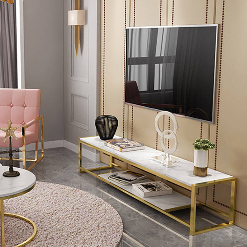 Open Storage Media Console Glam TV Stand Console for Living Room Clearhalo 'furn' 'furn_tv_stands_entertainment_centers' 'Furniture' 'Living Room Furniture' 'TV Stands & Entertainment Centers' 'TV Stands & Media Storage Furniture' 'tv_stands_entertainment_centers' 6503971