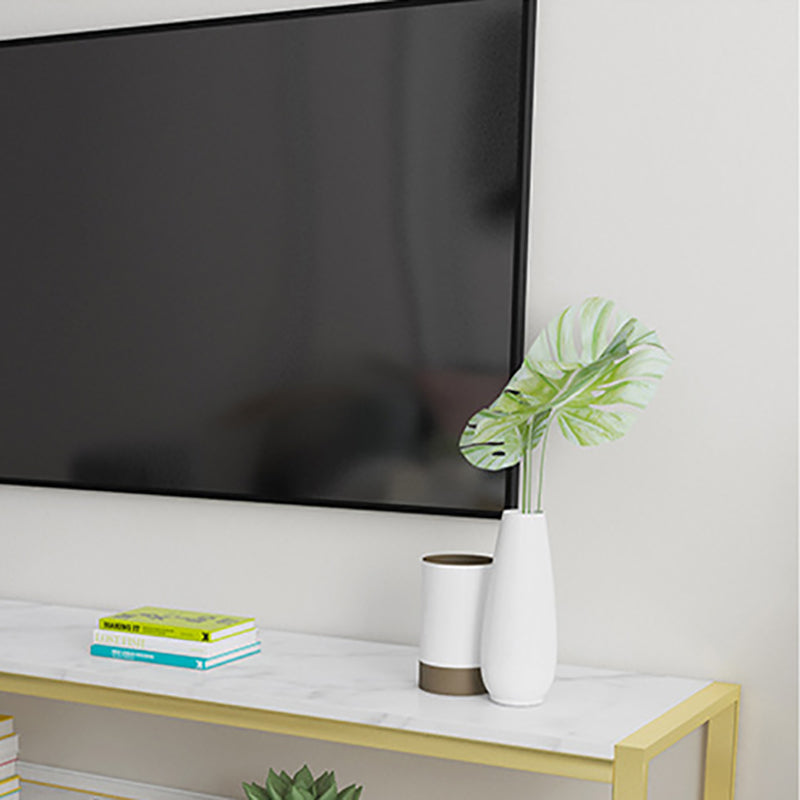 Open Storage Media Console Glam TV Stand Console for Living Room Clearhalo 'furn' 'furn_tv_stands_entertainment_centers' 'Furniture' 'Living Room Furniture' 'TV Stands & Entertainment Centers' 'TV Stands & Media Storage Furniture' 'tv_stands_entertainment_centers' 6503974