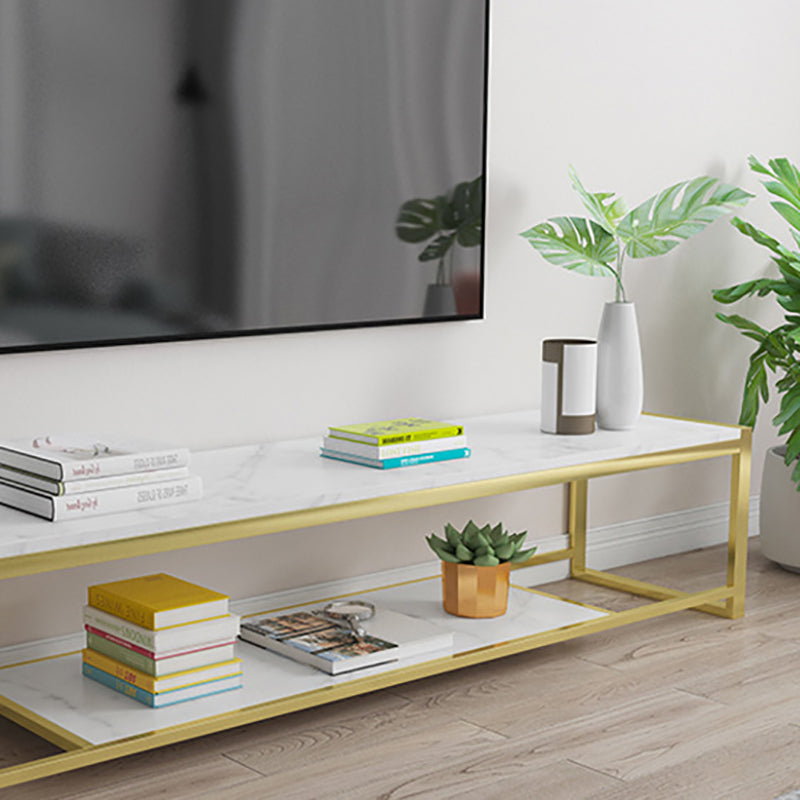 Open Storage Media Console Glam TV Stand Console for Living Room Clearhalo 'furn' 'furn_tv_stands_entertainment_centers' 'Furniture' 'Living Room Furniture' 'TV Stands & Entertainment Centers' 'TV Stands & Media Storage Furniture' 'tv_stands_entertainment_centers' 6503975