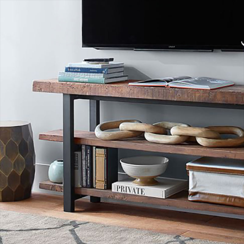 Industrial Pine TV Stand Console Open Storage TV Media Stand with Shelves for Living Room Clearhalo 'furn' 'furn_tv_stands_entertainment_centers' 'Furniture' 'Living Room Furniture' 'TV Stands & Entertainment Centers' 'TV Stands & Media Storage Furniture' 'tv_stands_entertainment_centers' 6504005