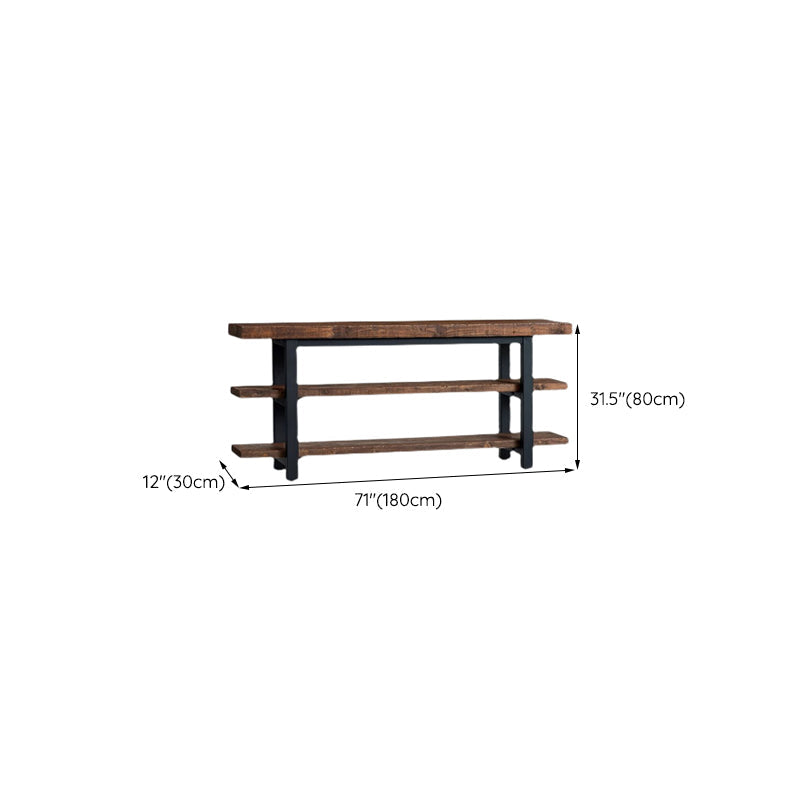 Industrial Pine TV Stand Console Open Storage TV Media Stand with Shelves for Living Room Clearhalo 'furn' 'furn_tv_stands_entertainment_centers' 'Furniture' 'Living Room Furniture' 'TV Stands & Entertainment Centers' 'TV Stands & Media Storage Furniture' 'tv_stands_entertainment_centers' 6504010