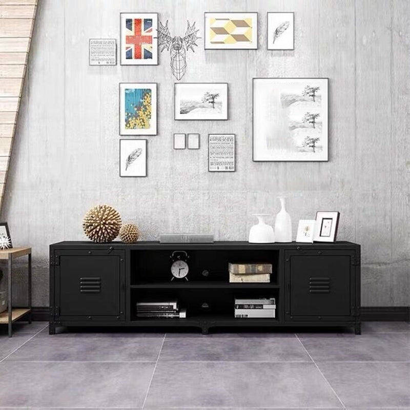 Industrial Iron TV Console Open Storage TV Media Stand for Living Room 71"L x 16"W x 18"H Clearhalo 'furn' 'furn_tv_stands_entertainment_centers' 'Furniture' 'Living Room Furniture' 'TV Stands & Entertainment Centers' 'TV Stands & Media Storage Furniture' 'tv_stands_entertainment_centers' 6504015